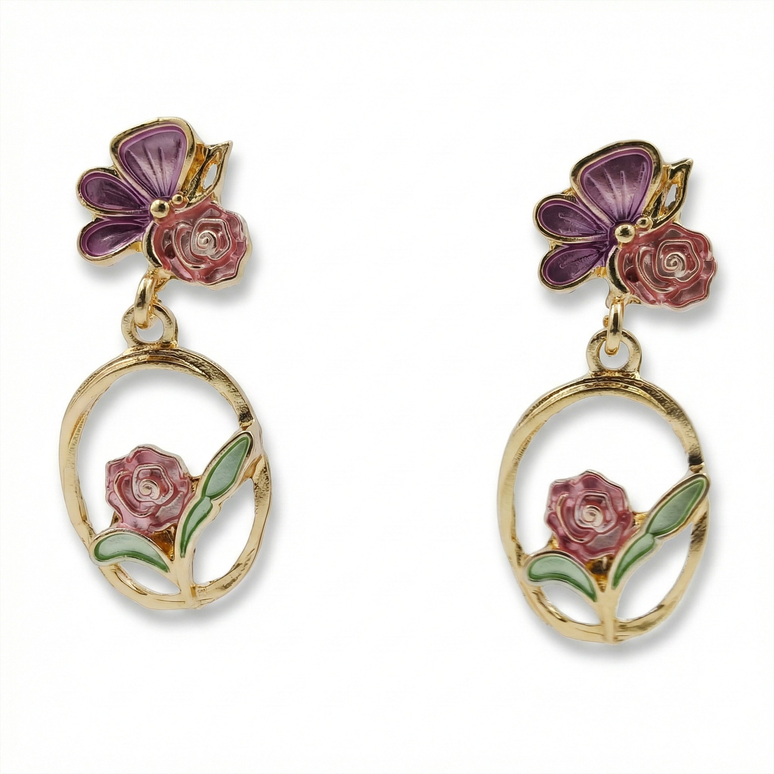 Rose Hoop Earrings GWE -177
