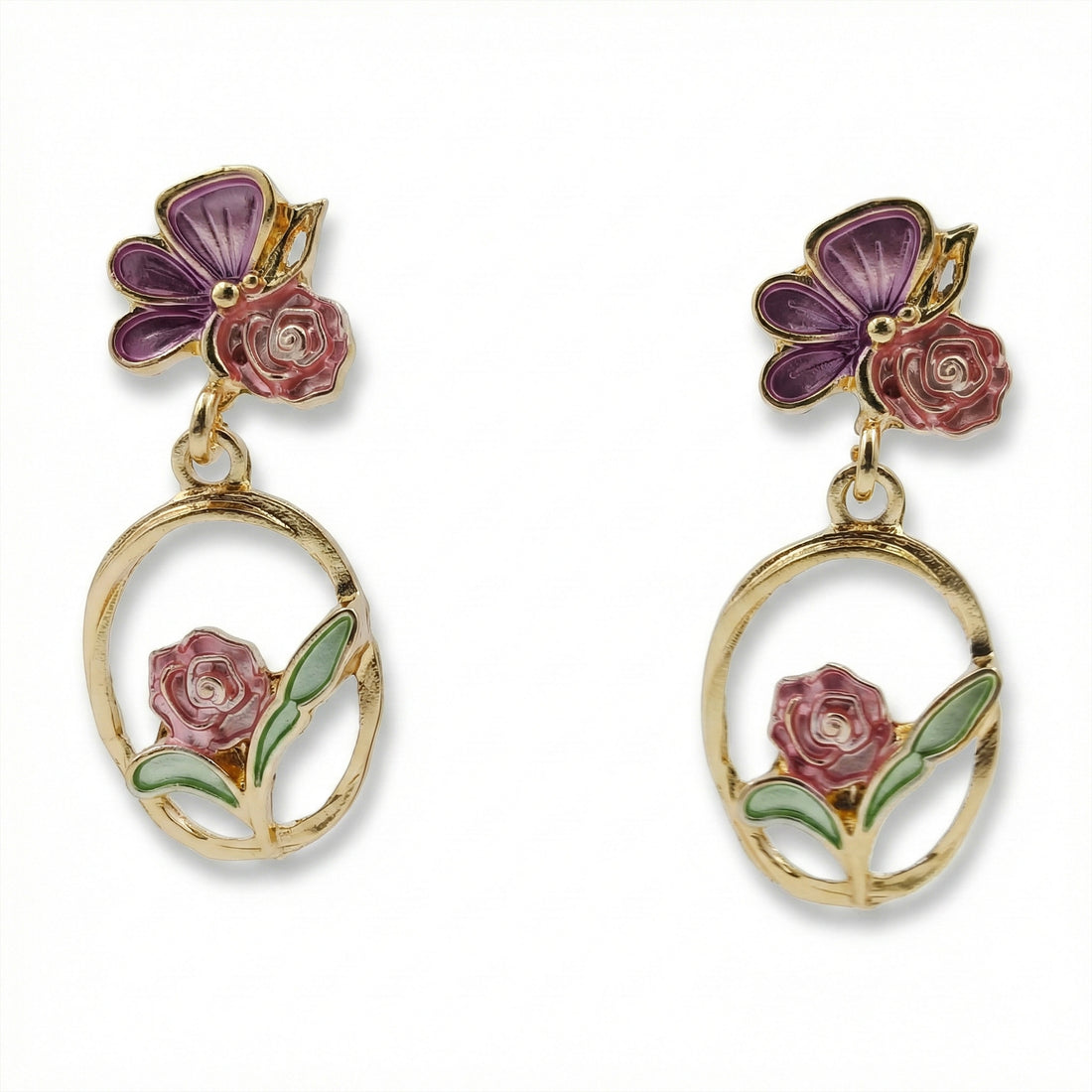 Rose Hoop Earrings GWE -177
