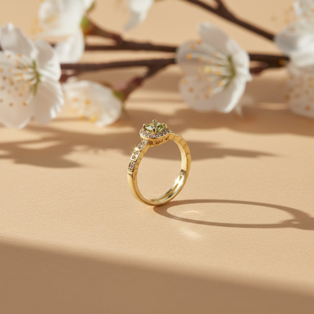 Olive Spark Halo Ring GWR -45