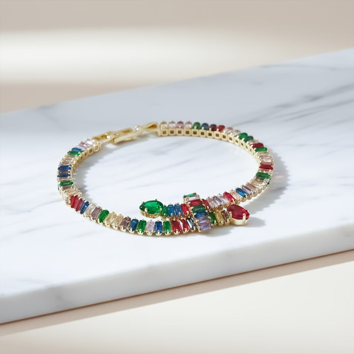 Multicolor Gemstone Tennis Bracelet GWB -128