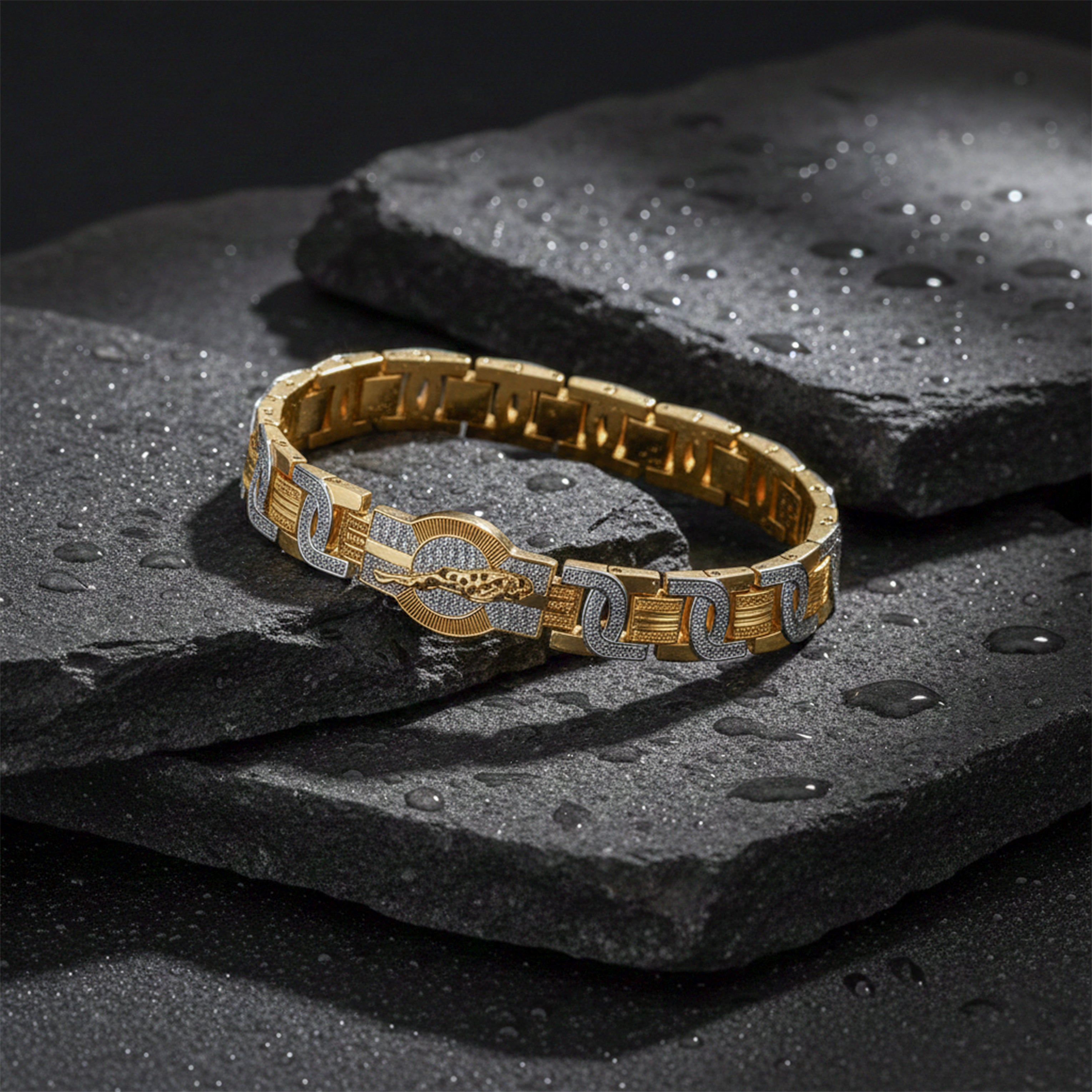 Dual-Tone Designer Men’s Bracelet GMB -2