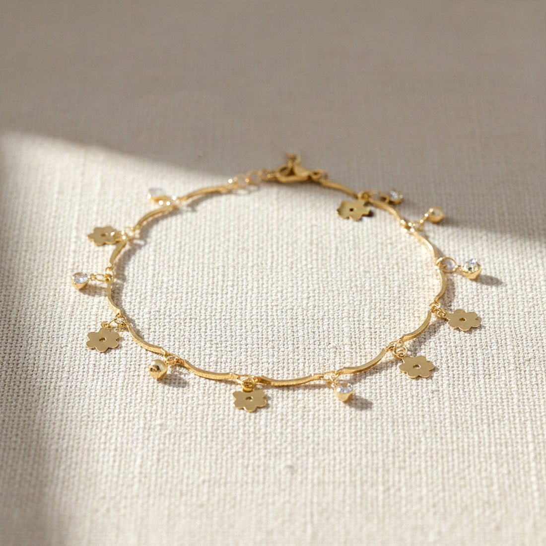 Golden Bloom Charm Anklet GWA -23