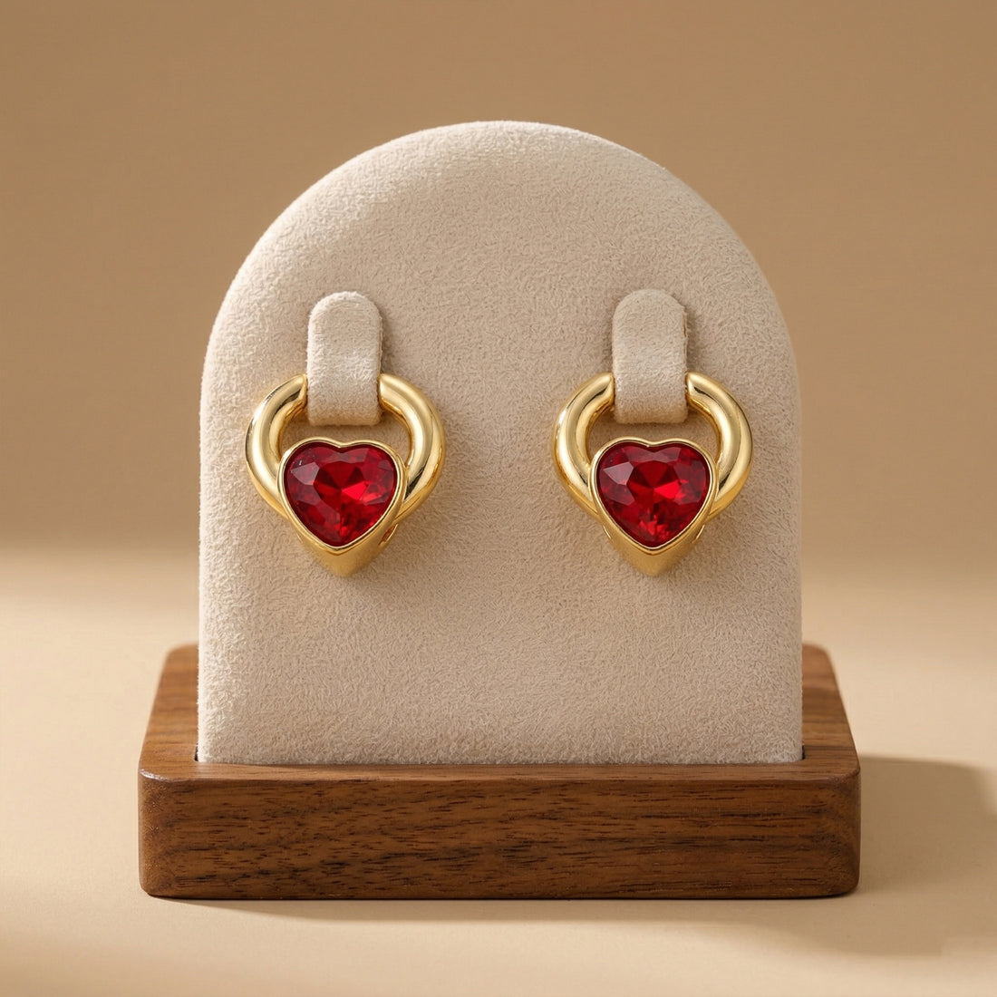 Ruby Heart Luxe Hoops GWE -69