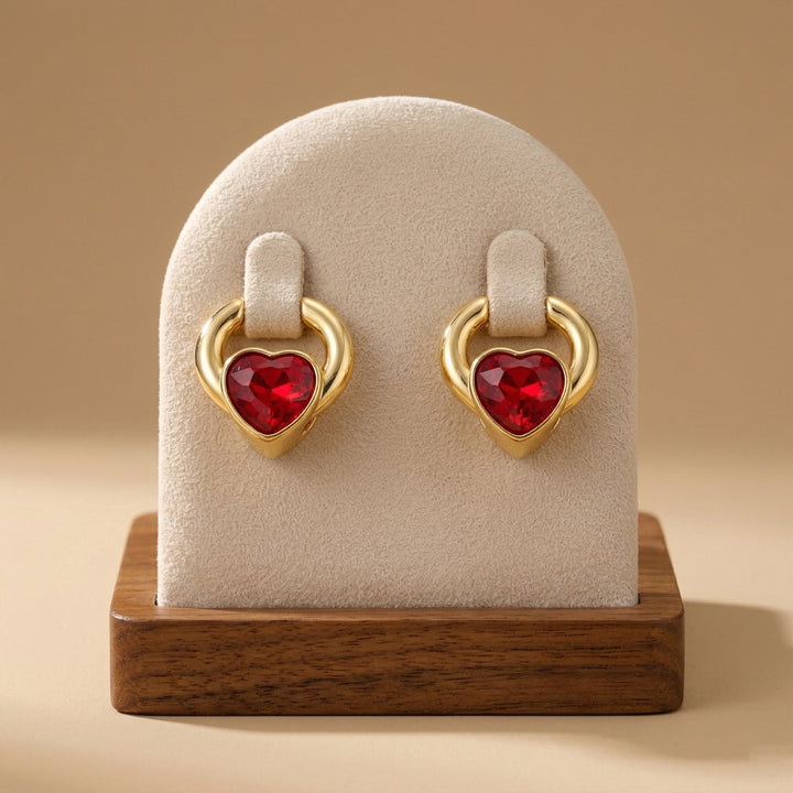 Ruby Heart Luxe Hoops GWE -69