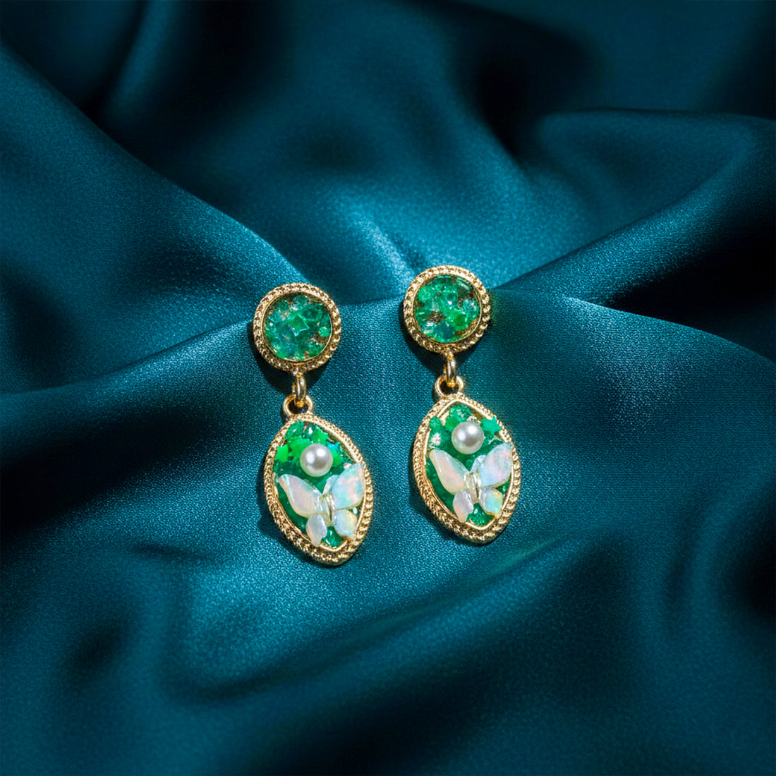 Green Butterfly Earrings GWE-207