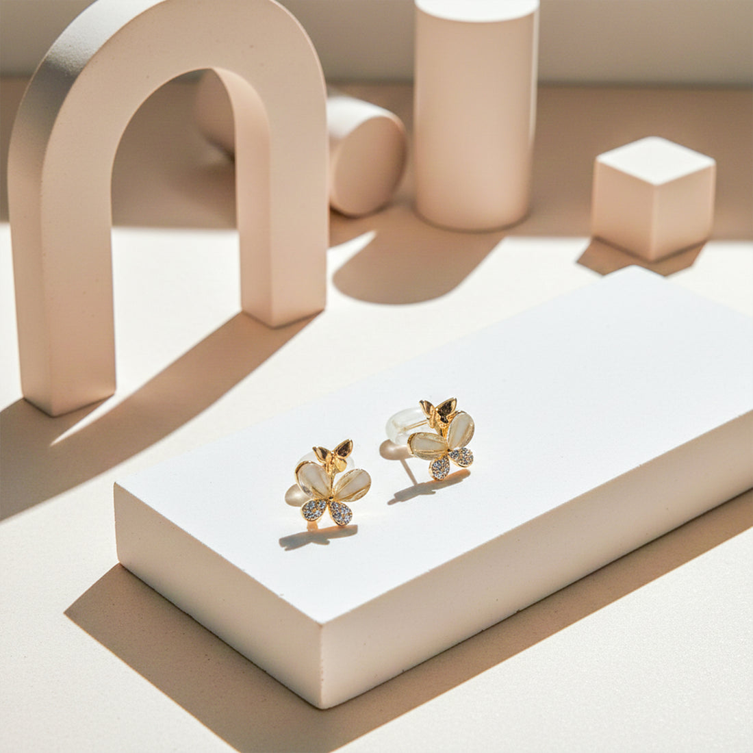 Golden Butterfly Bloom Earrings GWE -109