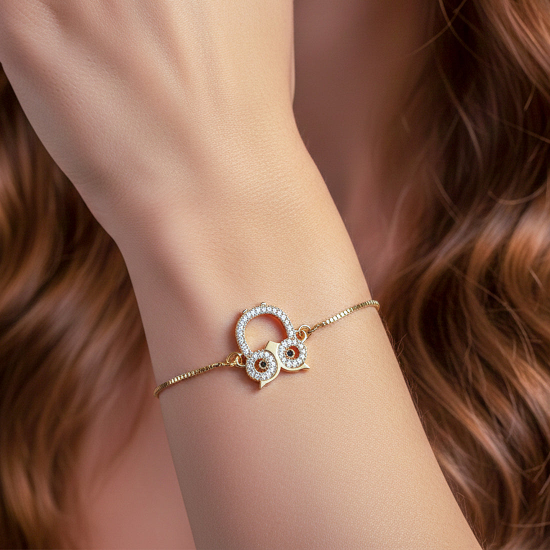 Sparkling Owl/Charm Bracelet GWB -164