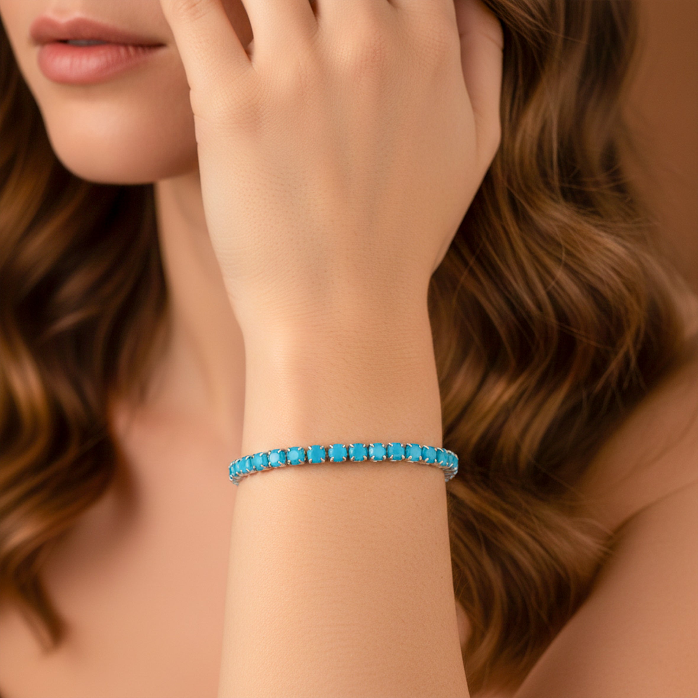 Turquoise Glow Tennis Bracelet GWB -74