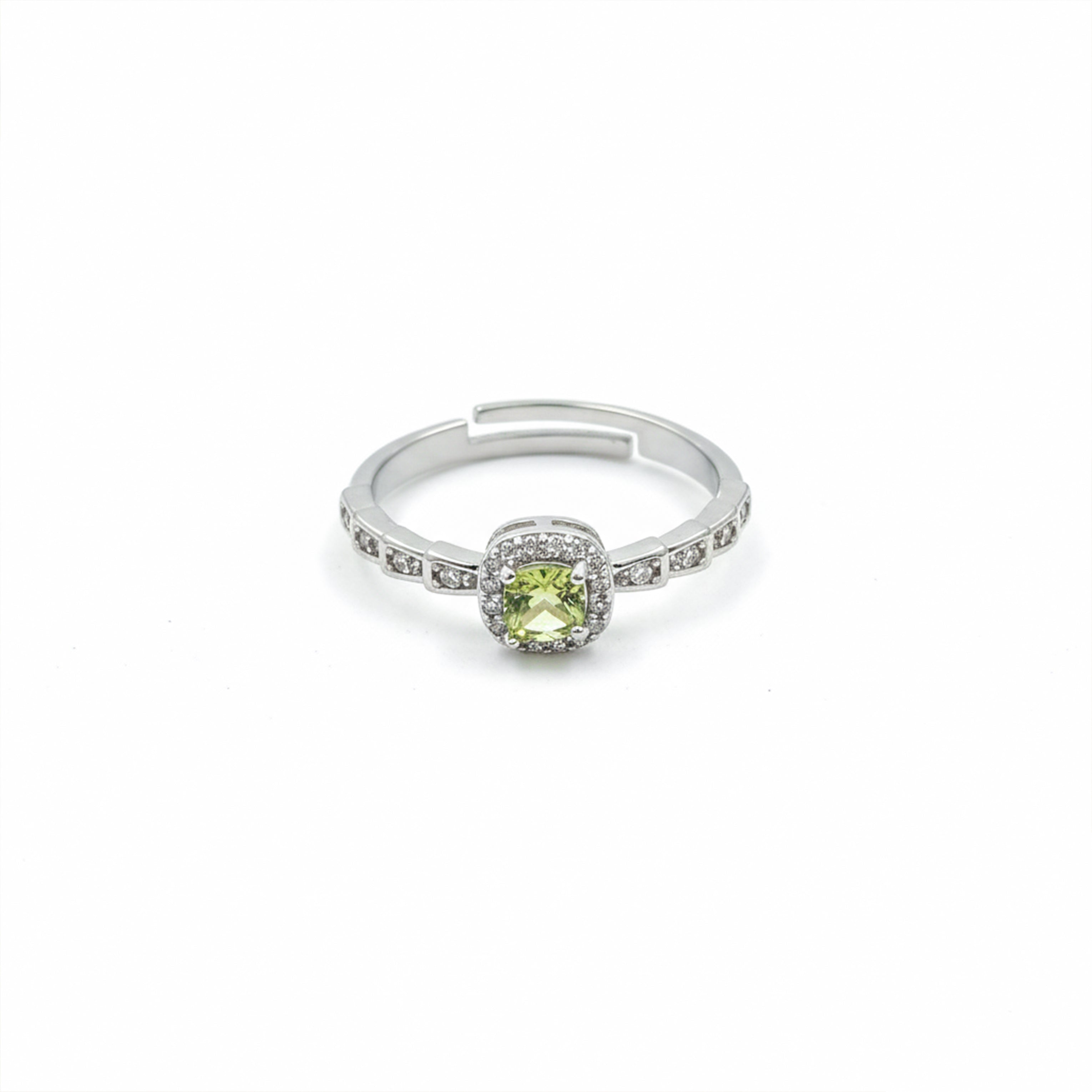 Lime Aura Halo Crystal Ring GWR -39