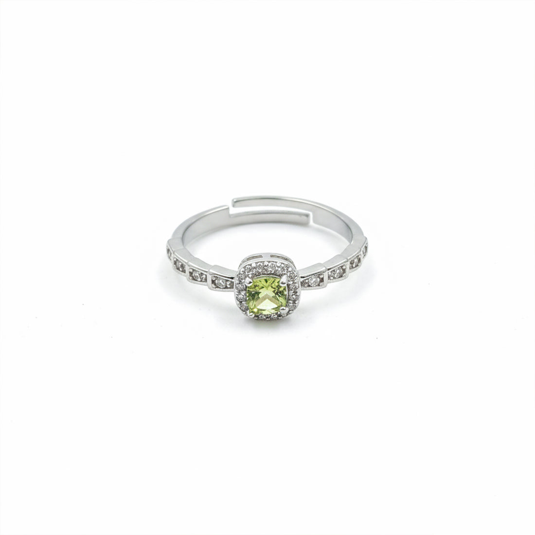 Lime Aura Halo Crystal Ring GWR -39