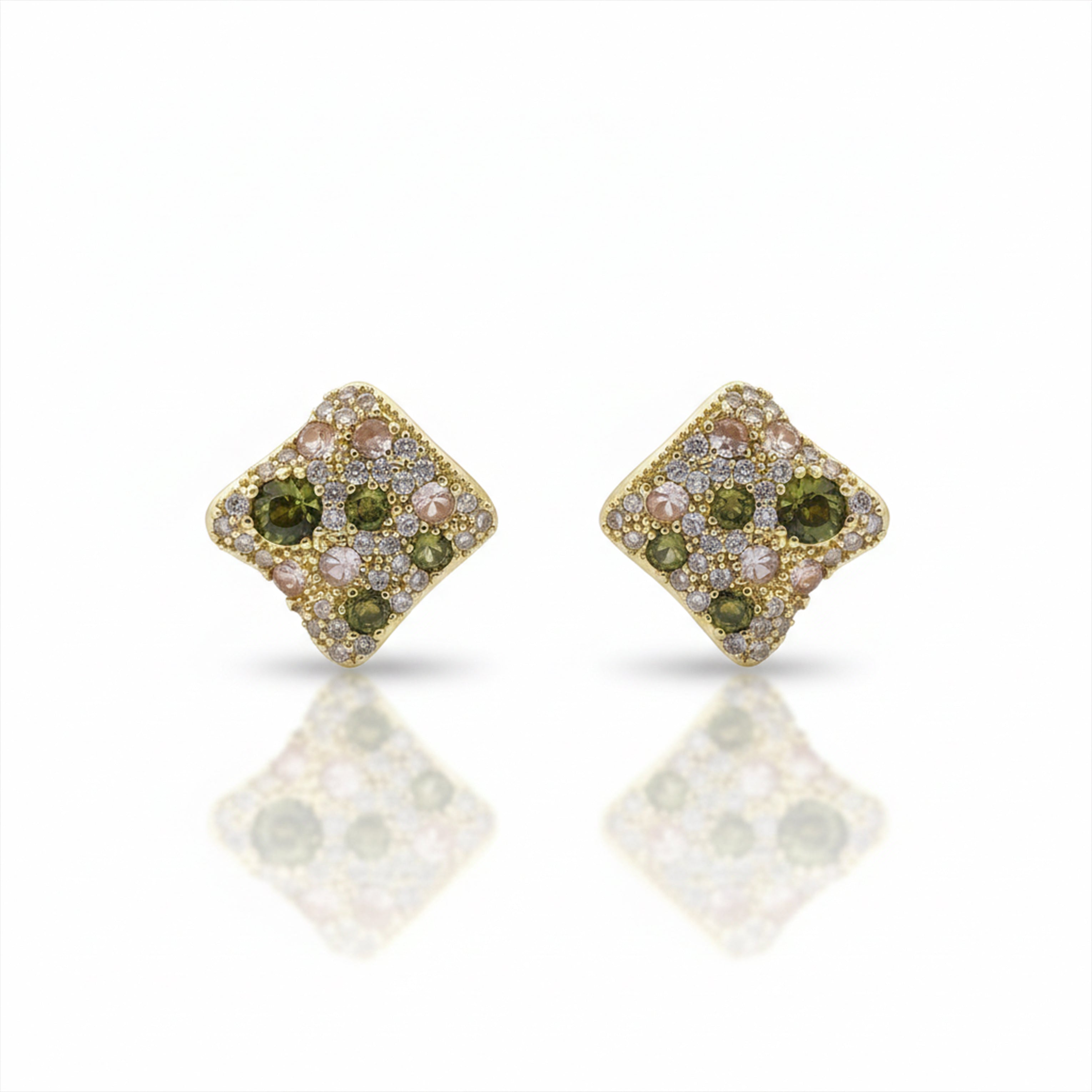 Multi-Stone Square Earring GWE -139