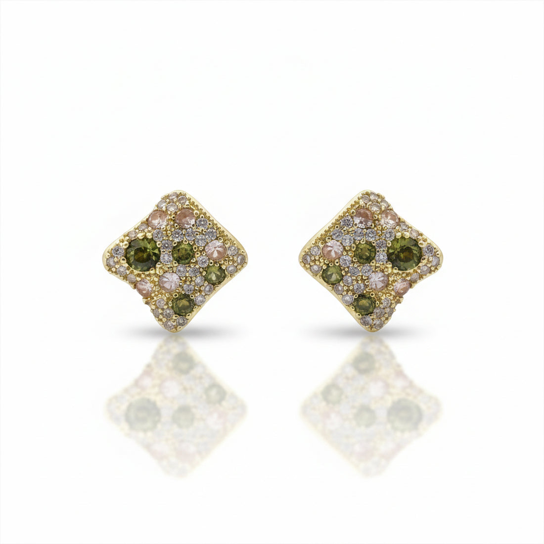 Multi-Stone Square Earring GWE -139