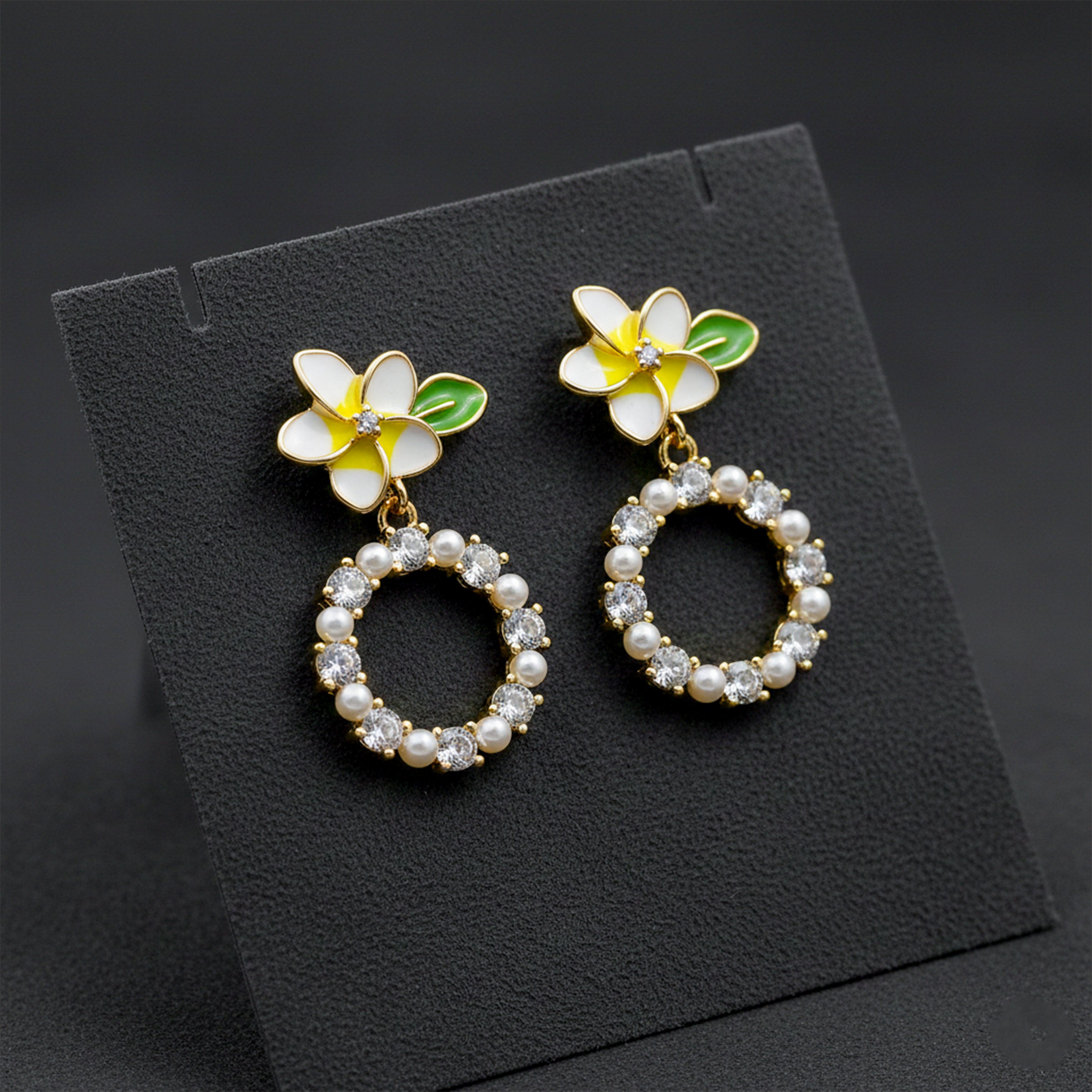 Floral Hoop Earrings GWE -133