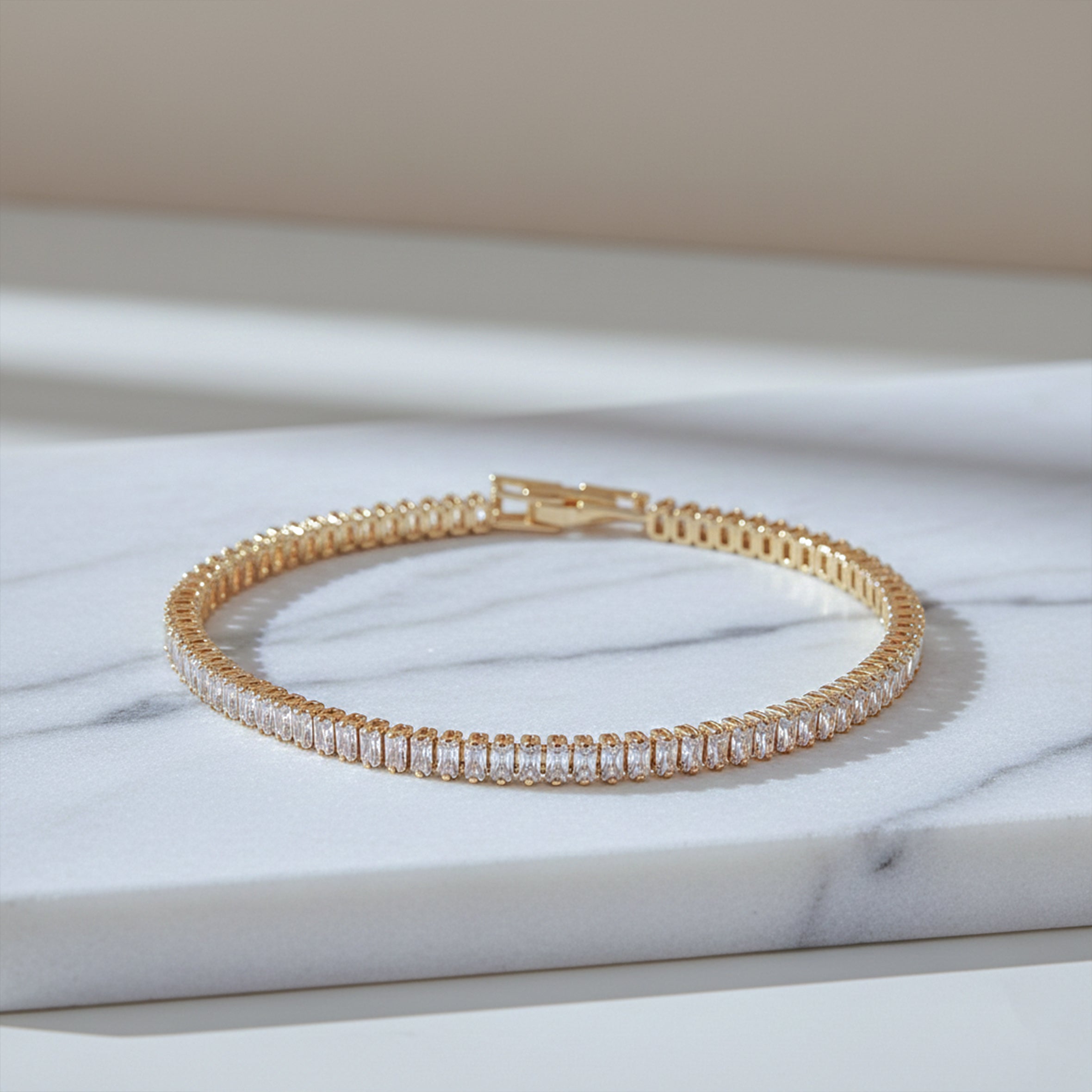 Classic Gold Stone Tennis Bracelet GWB -112
