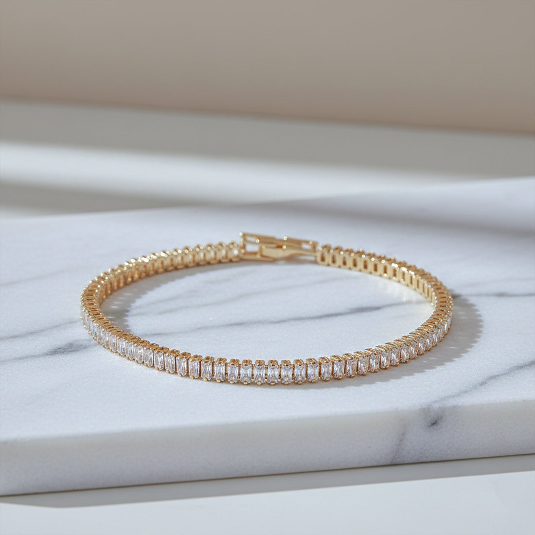 Classic Gold Stone Tennis Bracelet GWB -112