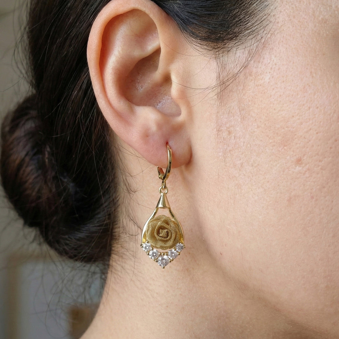 Golden Rose Earrings GWE -141
