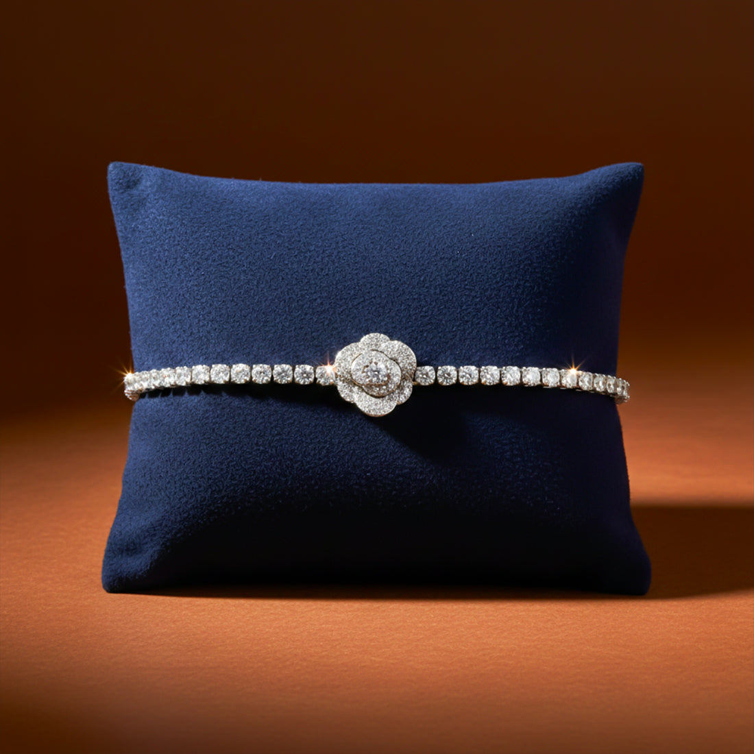 Crystal Bloom Tennis Bracelet GWB -64