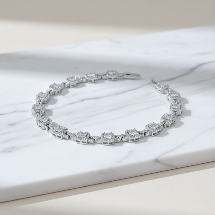 Square-Cut Diamond-Style Tennis Bracelet GWB -143