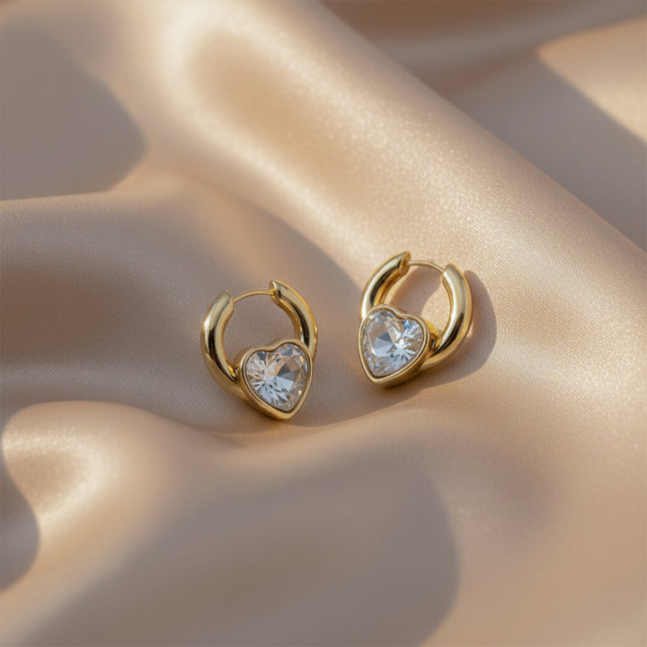 Golden Spark Heart Hoops GWE -68