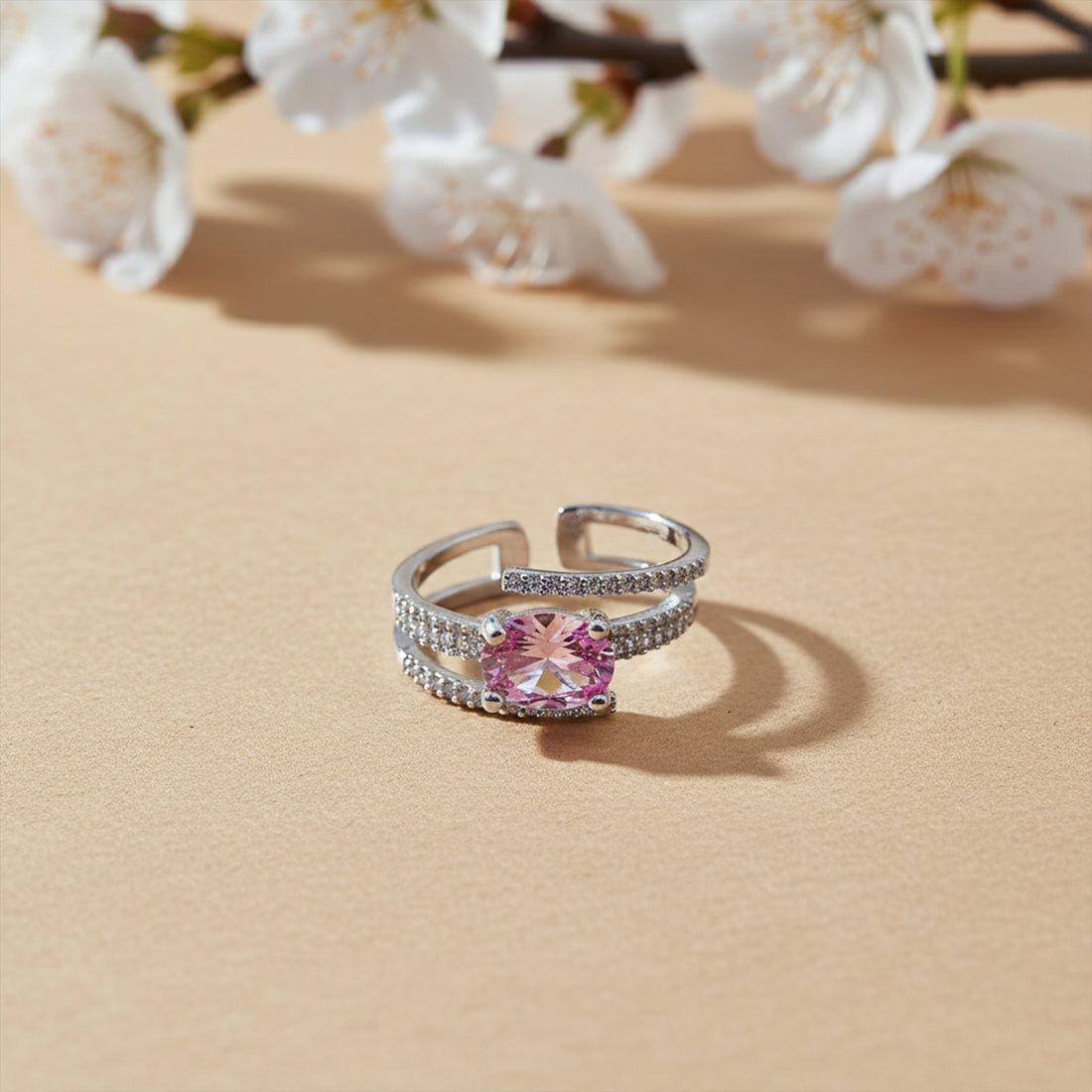 Blush Radiance Split-Band Ring GWR -54
