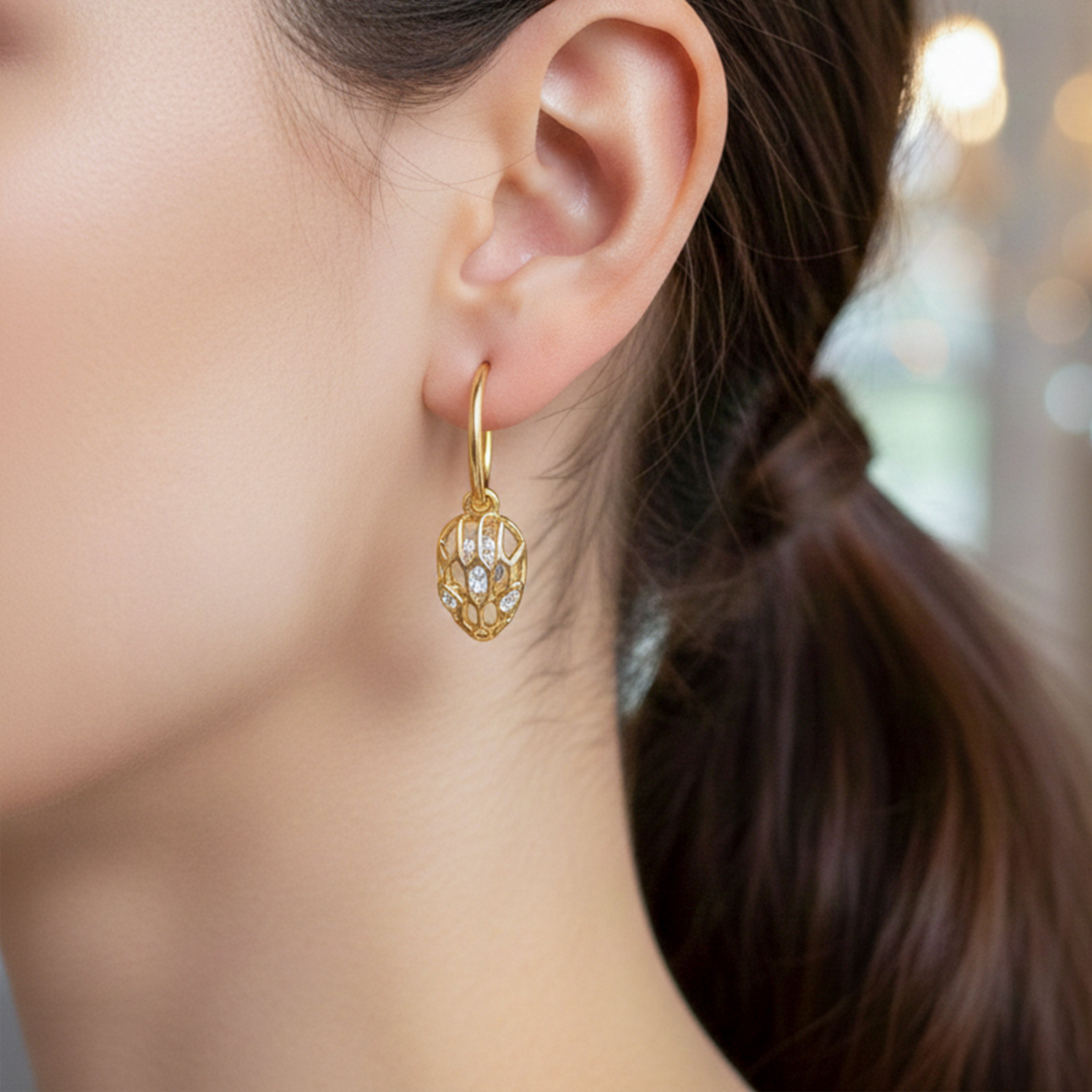 Golden Aura Drop Earrings GWE -100