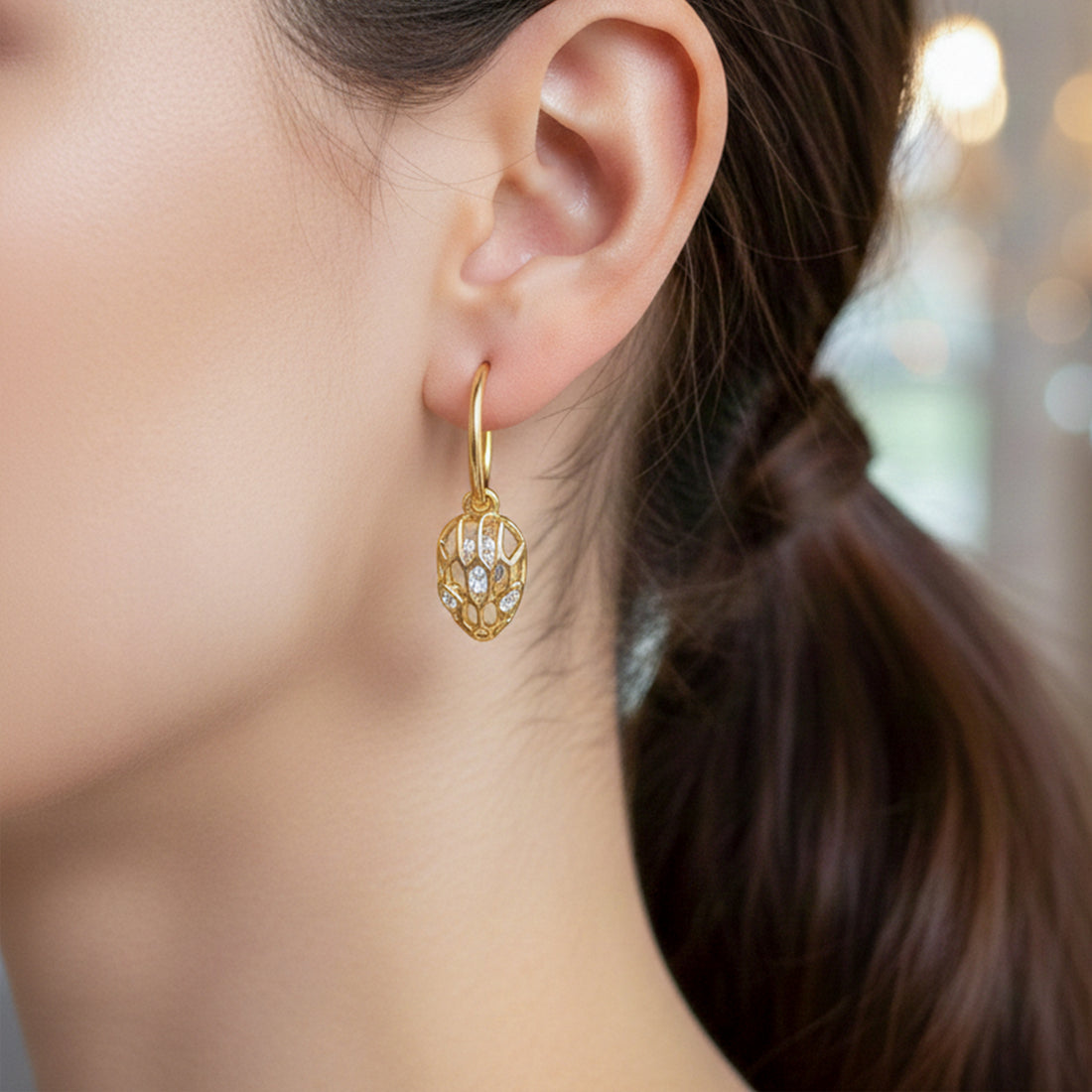 Golden Aura Drop Earrings GWE -100