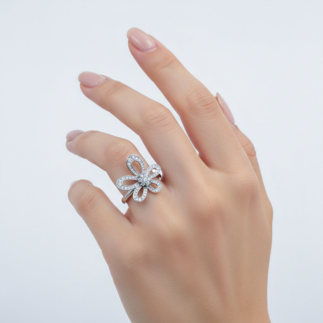Blossom Sparkle Silver Ring GWR -27