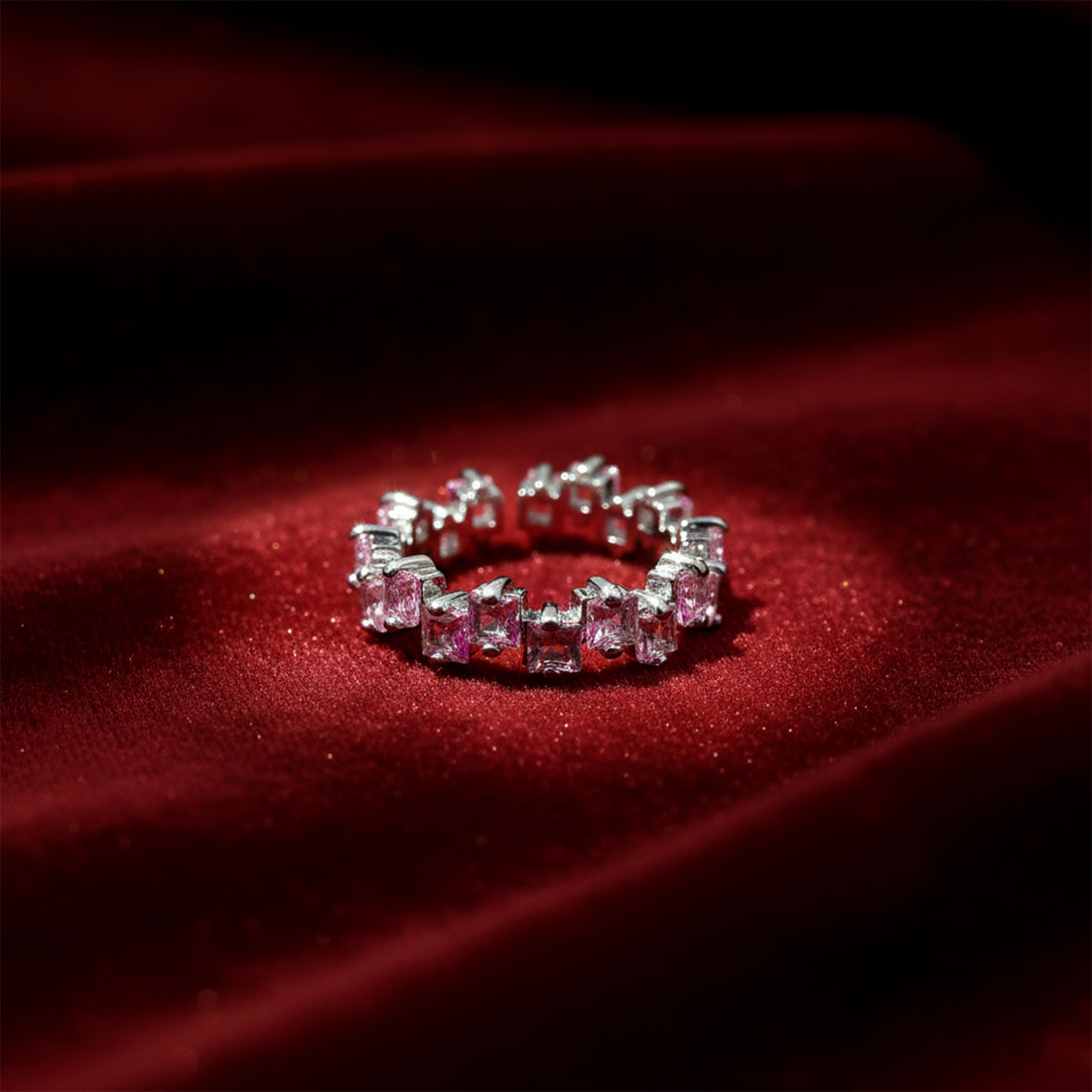 Pink Princess-Cut Eternity Ring GWR -69