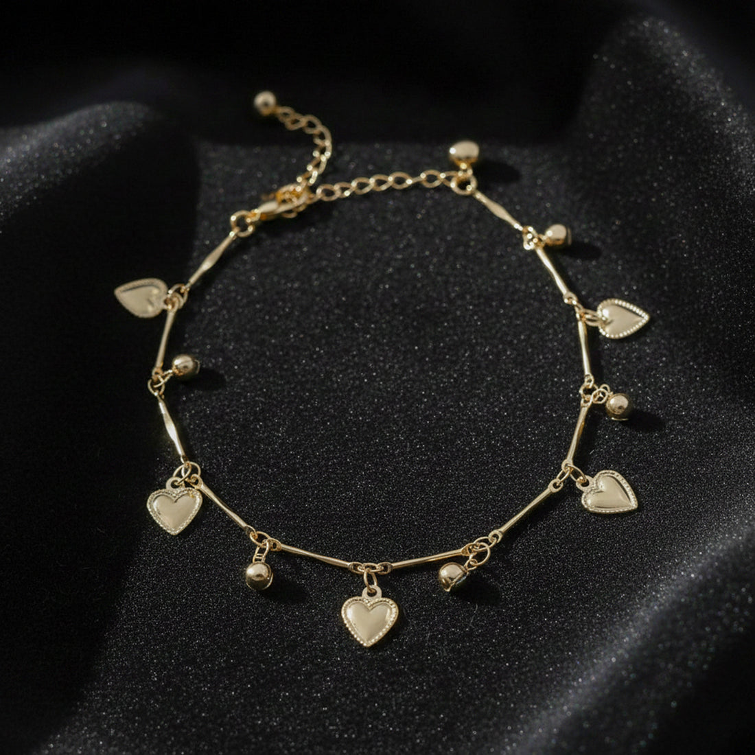 Classic Heart Gold Anklet GWA -37