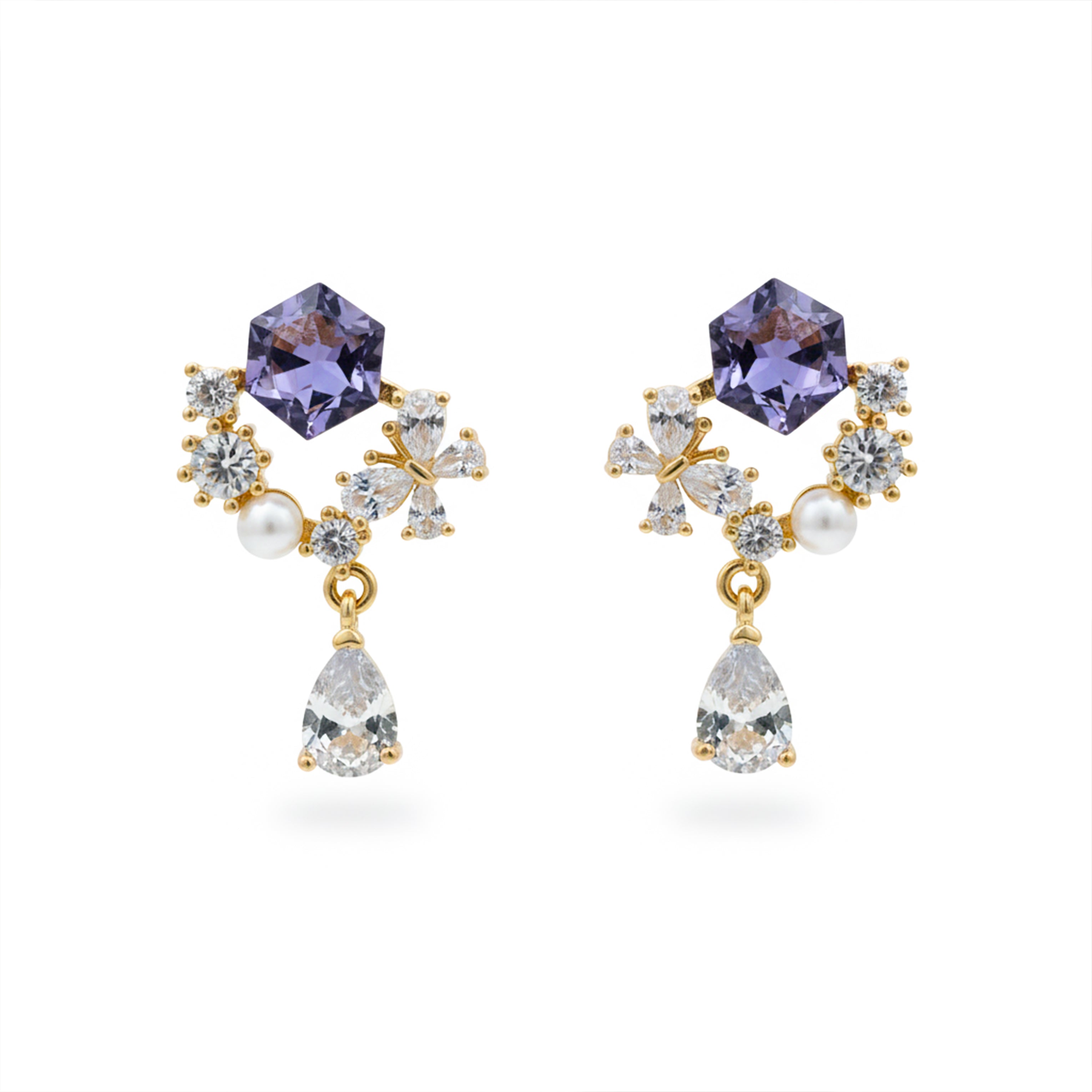 Royal Bloom Drop Earrings GWE -168