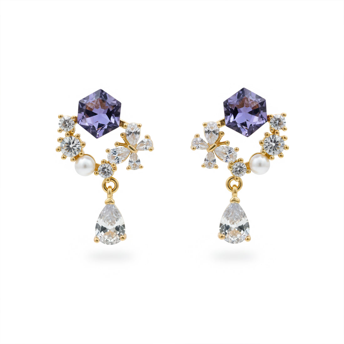 Royal Bloom Drop Earrings GWE -168