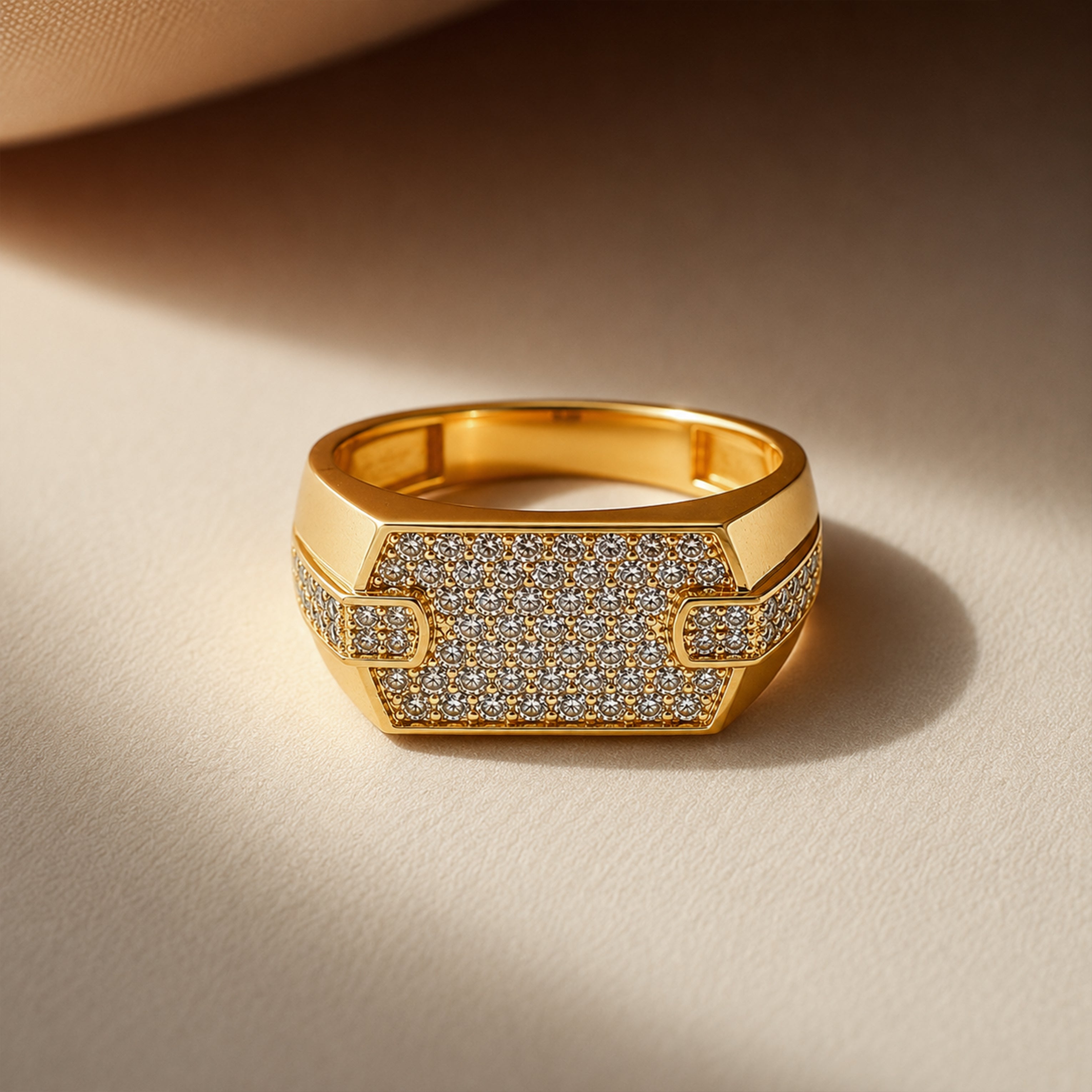 Geometric Crystal Pavé Statement Ring GMR -39