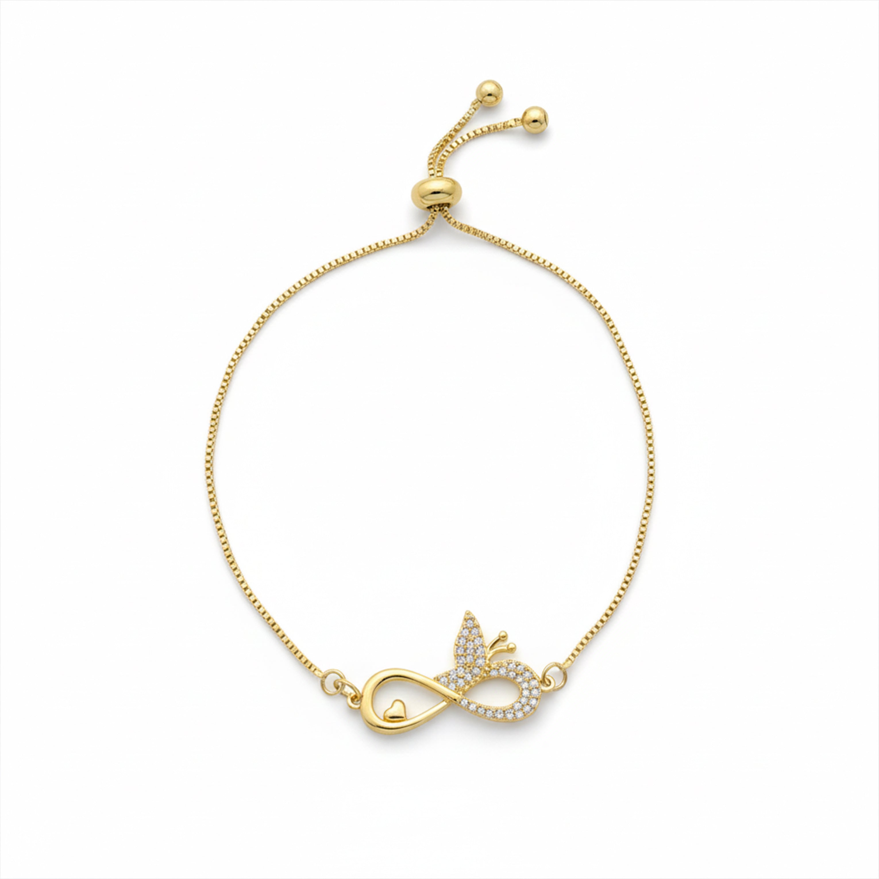 Golden Infinity Butterfly Bracelet GWB -167