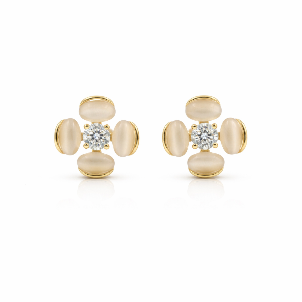 Petal Crystal Stud Earrings GWE -107