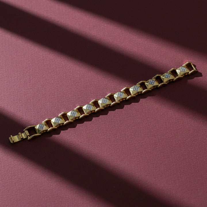 Gold-Tone Geometric Men’s Bracelet GMB -1