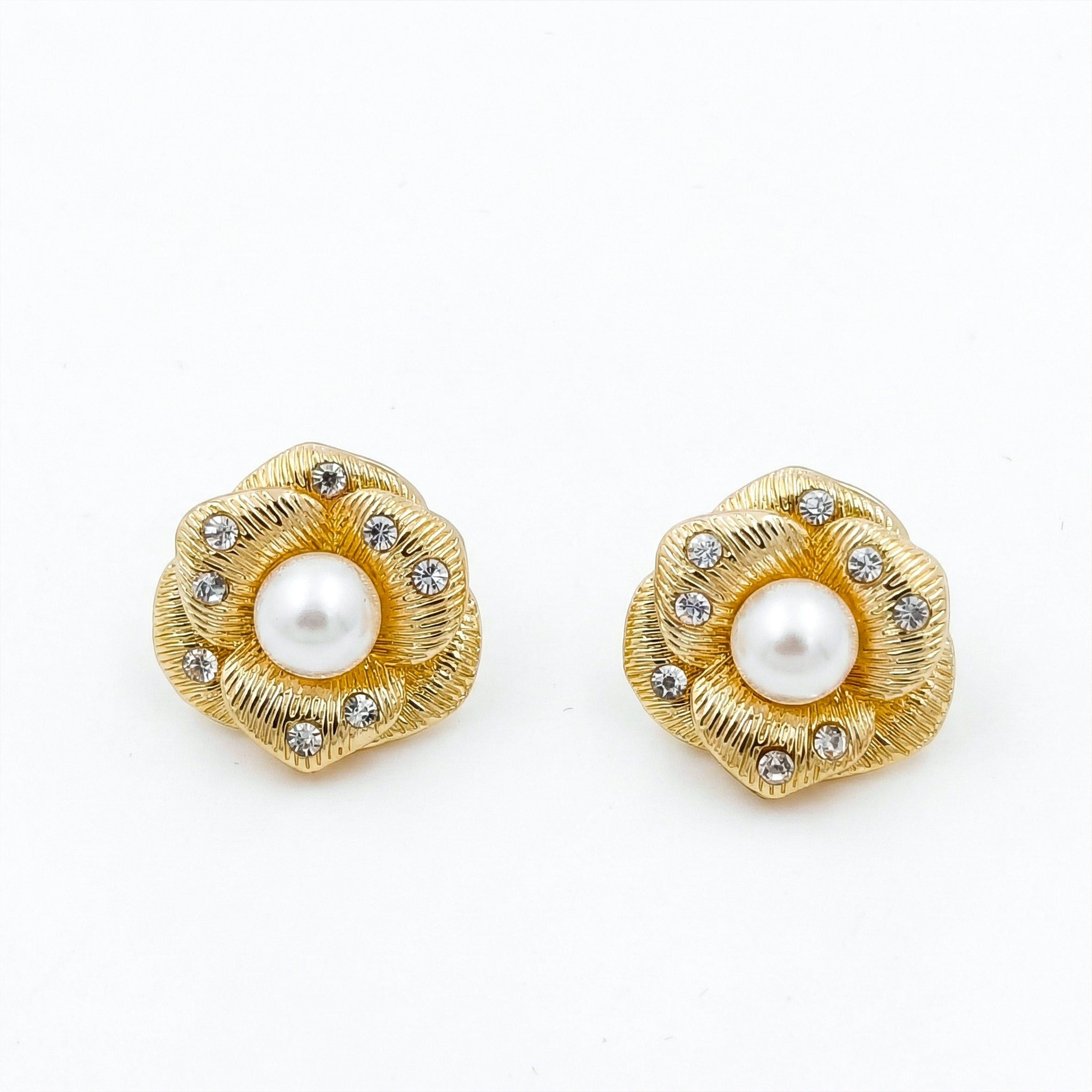 Aurora Pearl Bloom Crystal Stud Earrings GWE -53