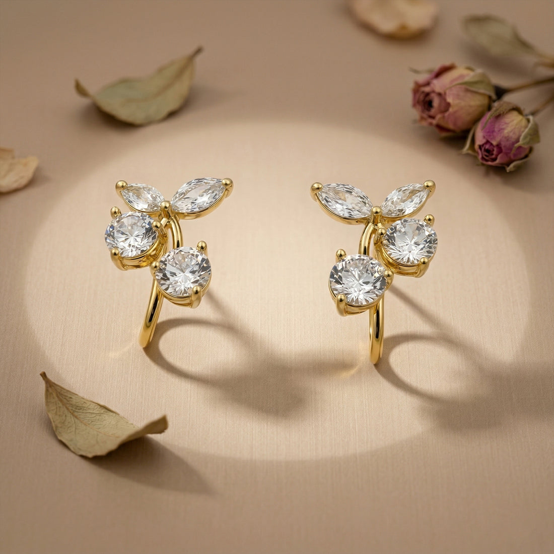 Crystal Bloom Stud Earrings GWE -115