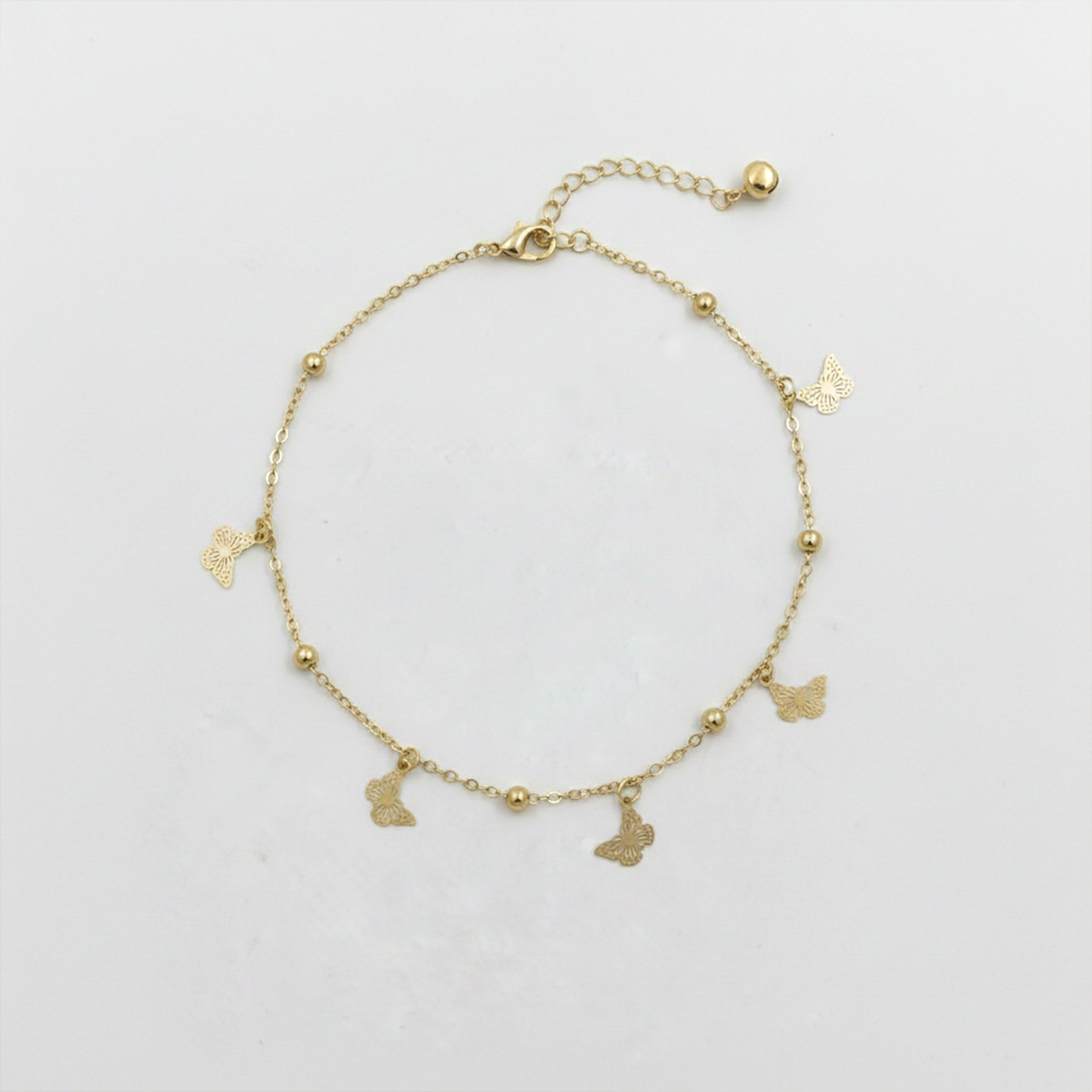 Golden Butterfly Bead Anklet GWA -53