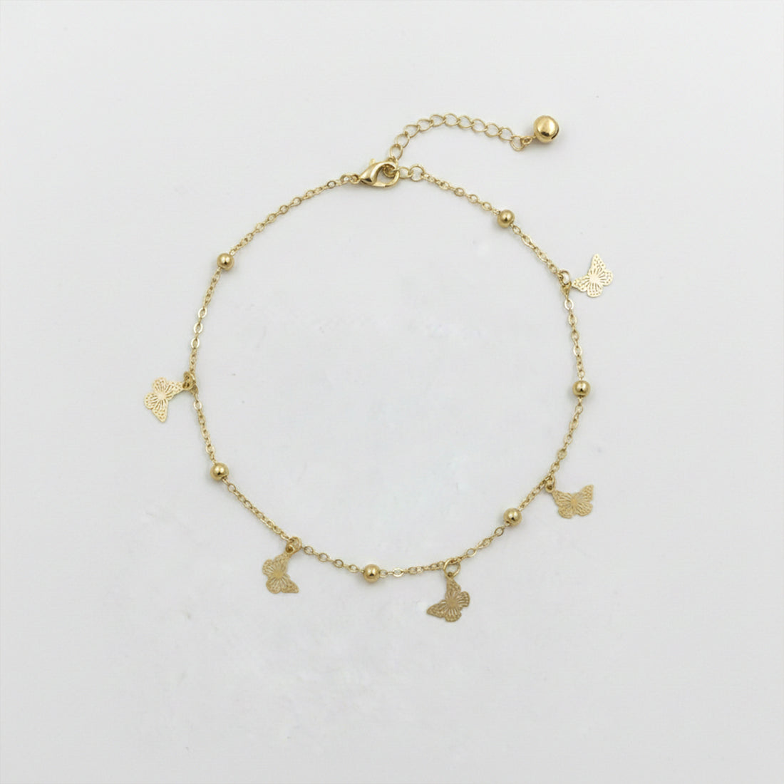 Golden Butterfly Bead Anklet GWA -53