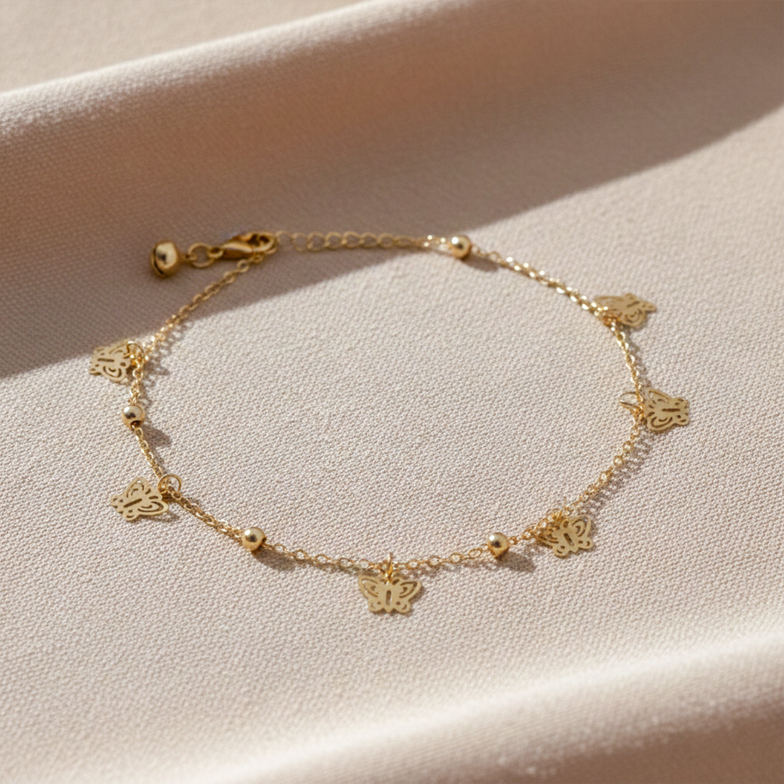Golden Butterfly Charm Anklet GWA -49