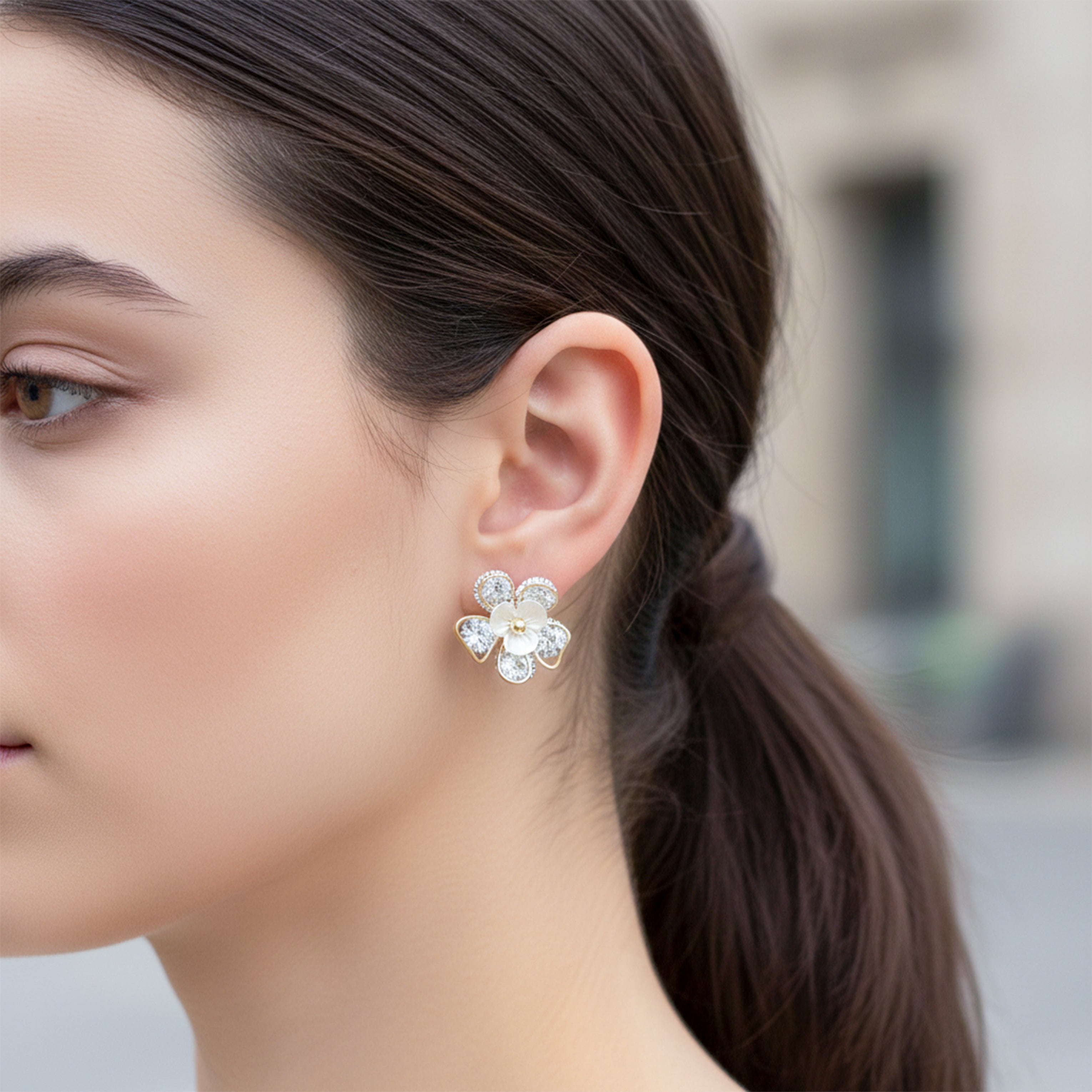 Crystal Bloom Elegance Earrings GWE -99