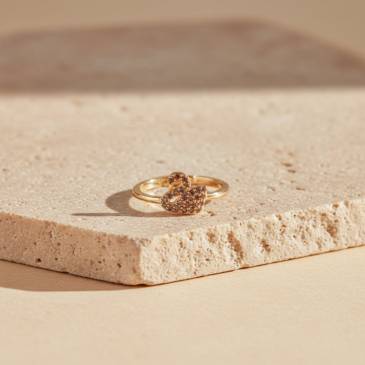Swan Grace Diamond Gold Ring GWR -12