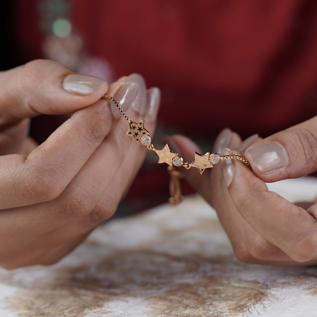 Triple Star Slider Bracelet