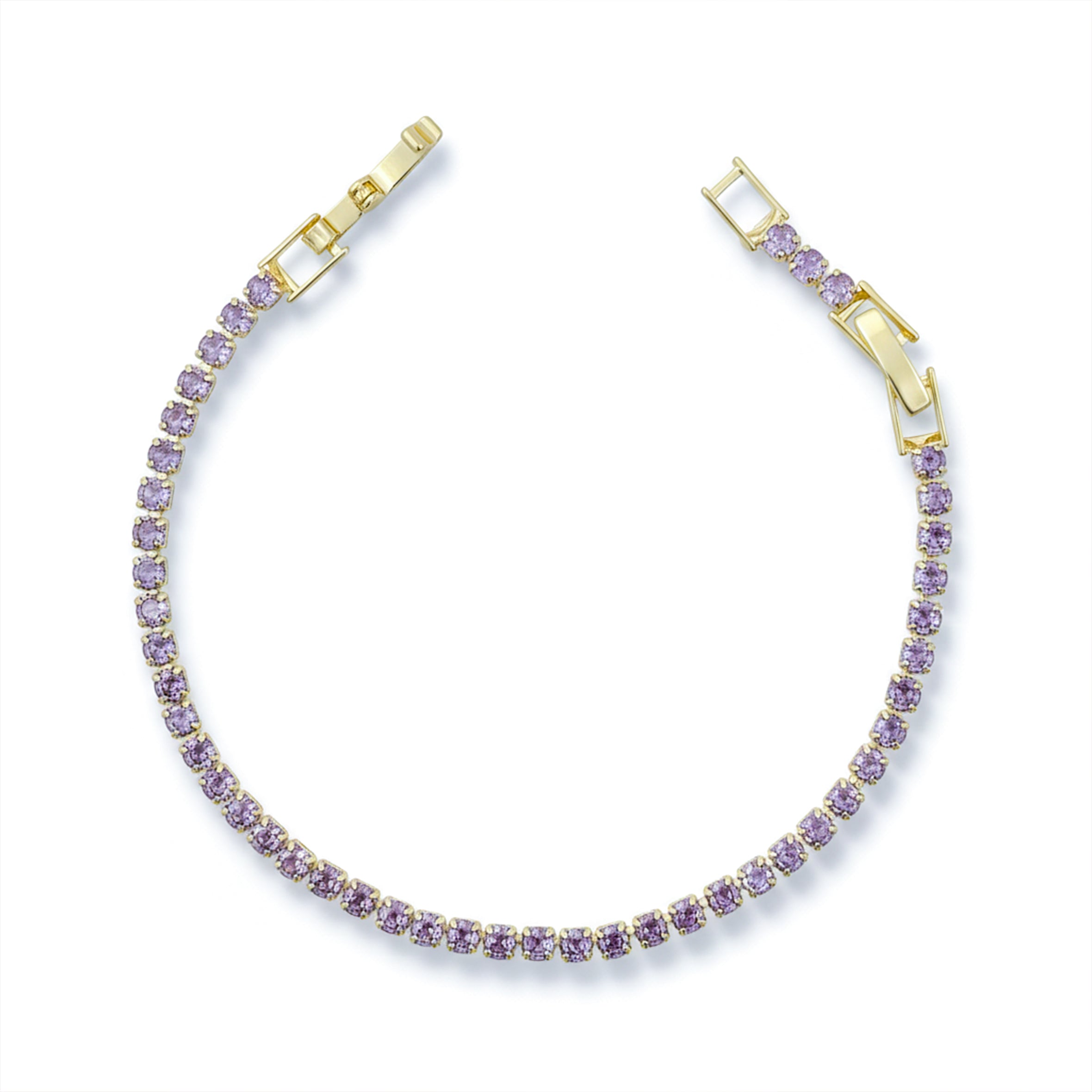 Crystal Gold Tennis Bracelet GWB -55