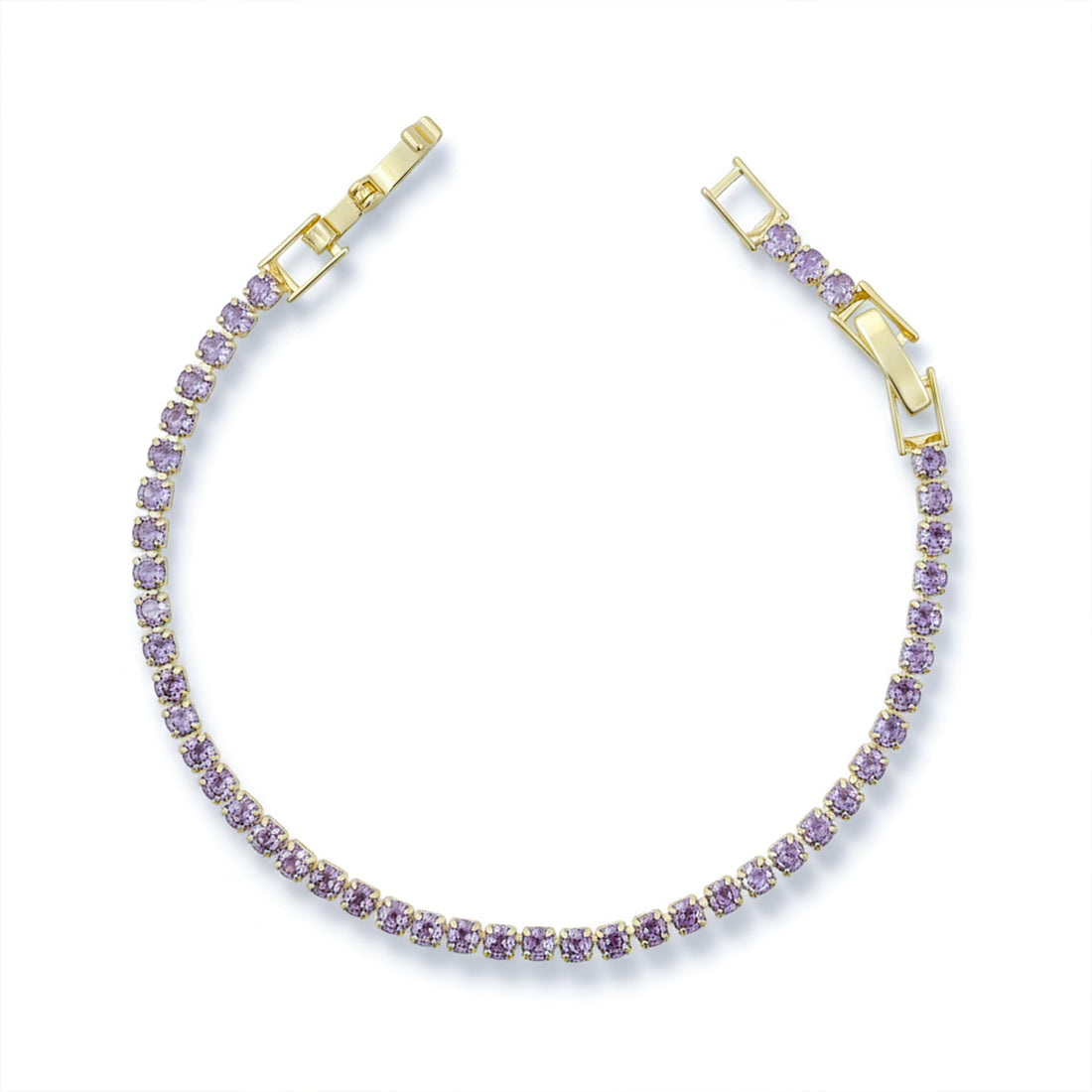 Crystal Gold Tennis Bracelet GWB -55