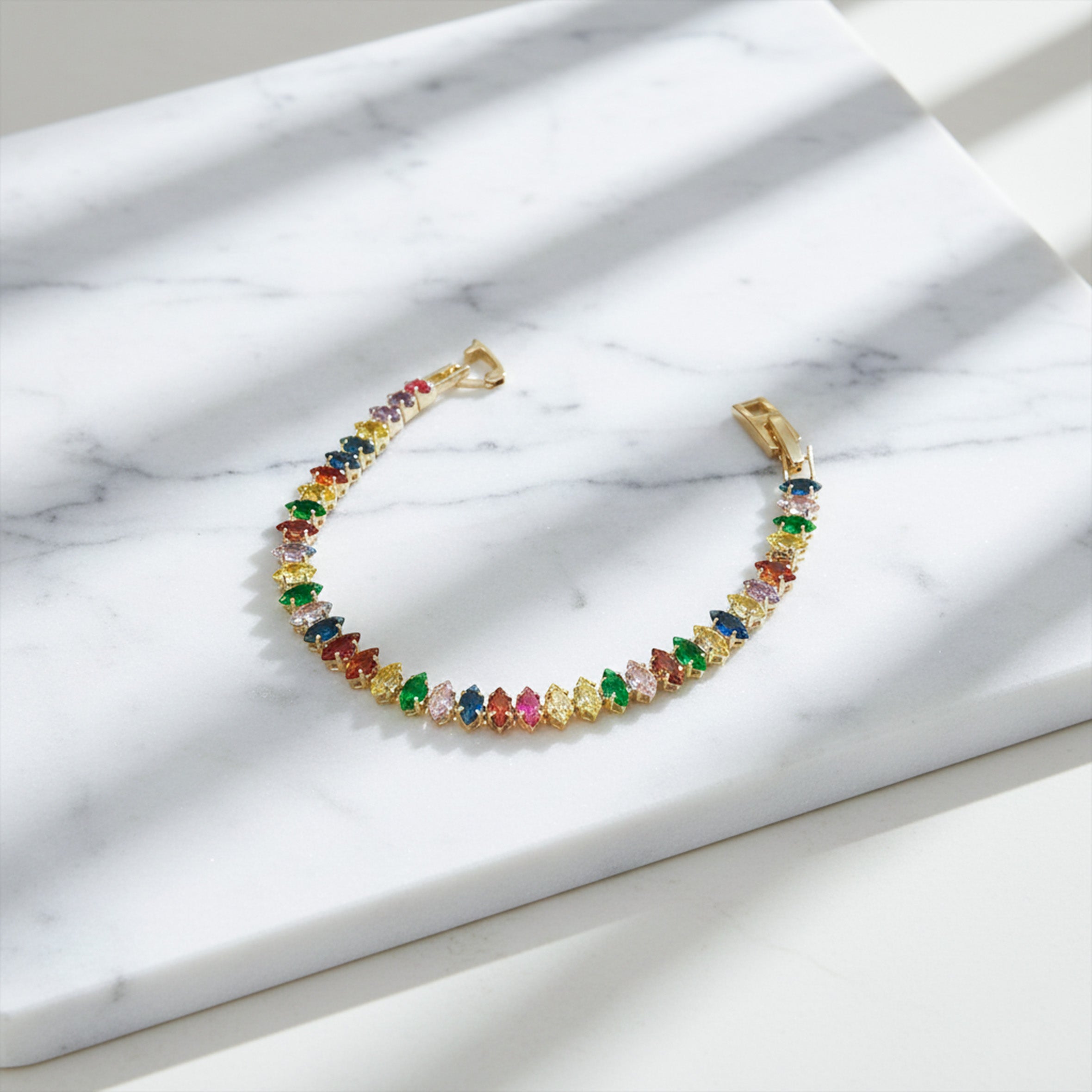 Rainbow Multicolor Gemstone Tennis GWB -133