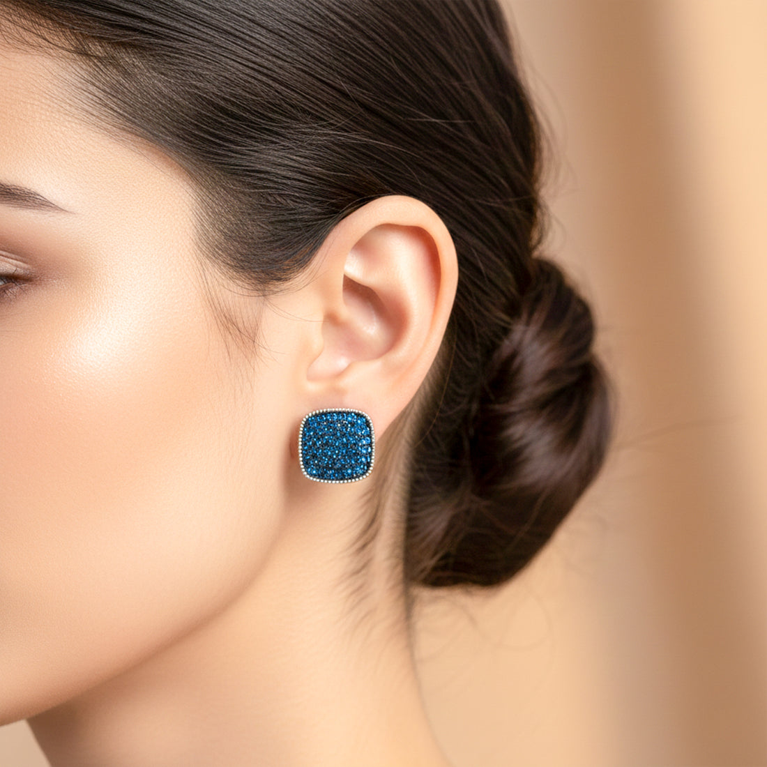 Midnight Blue Square Earrings GWE -114