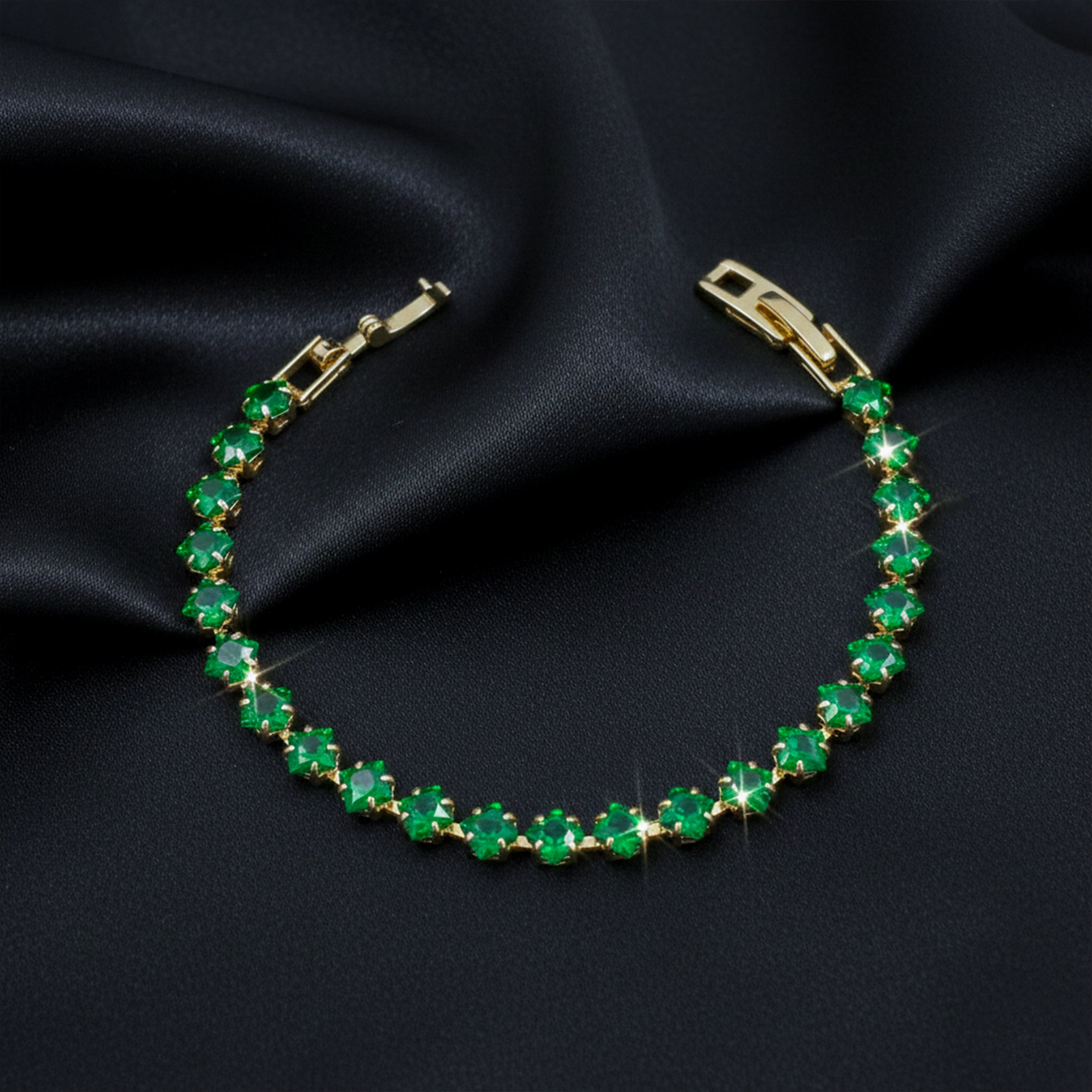 Green Stone Tennis Bracelet GWB -118