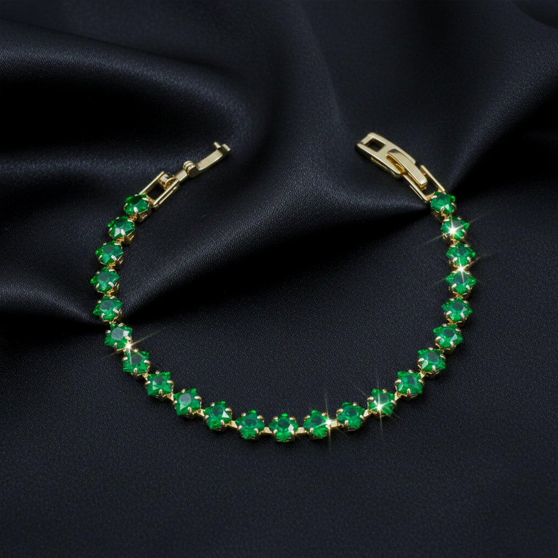Green Stone Tennis Bracelet GWB -118
