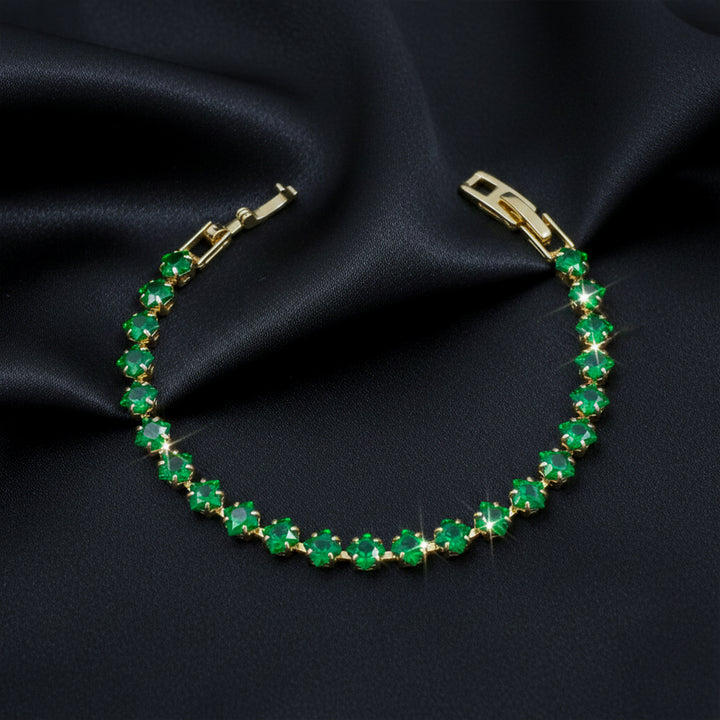 Green Stone Tennis Bracelet GWB -118